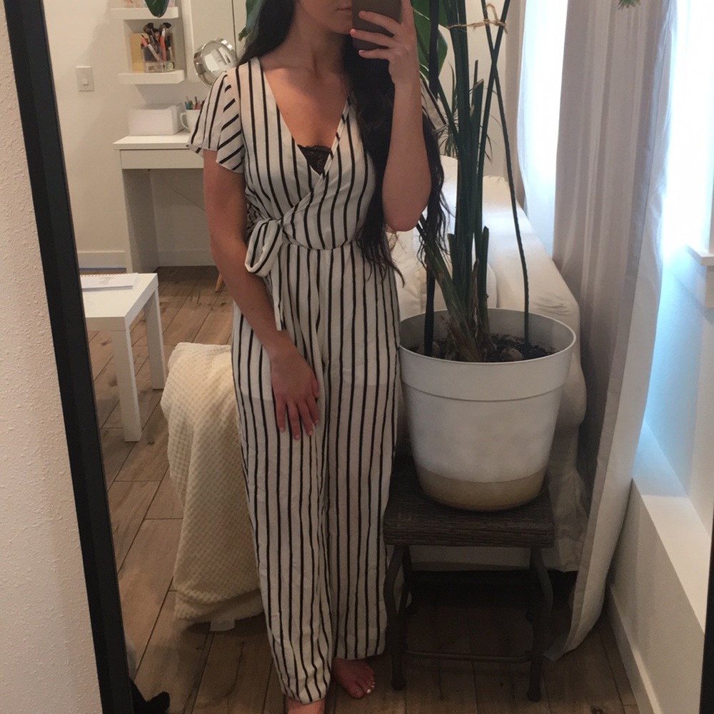 Striped Wrap Romper